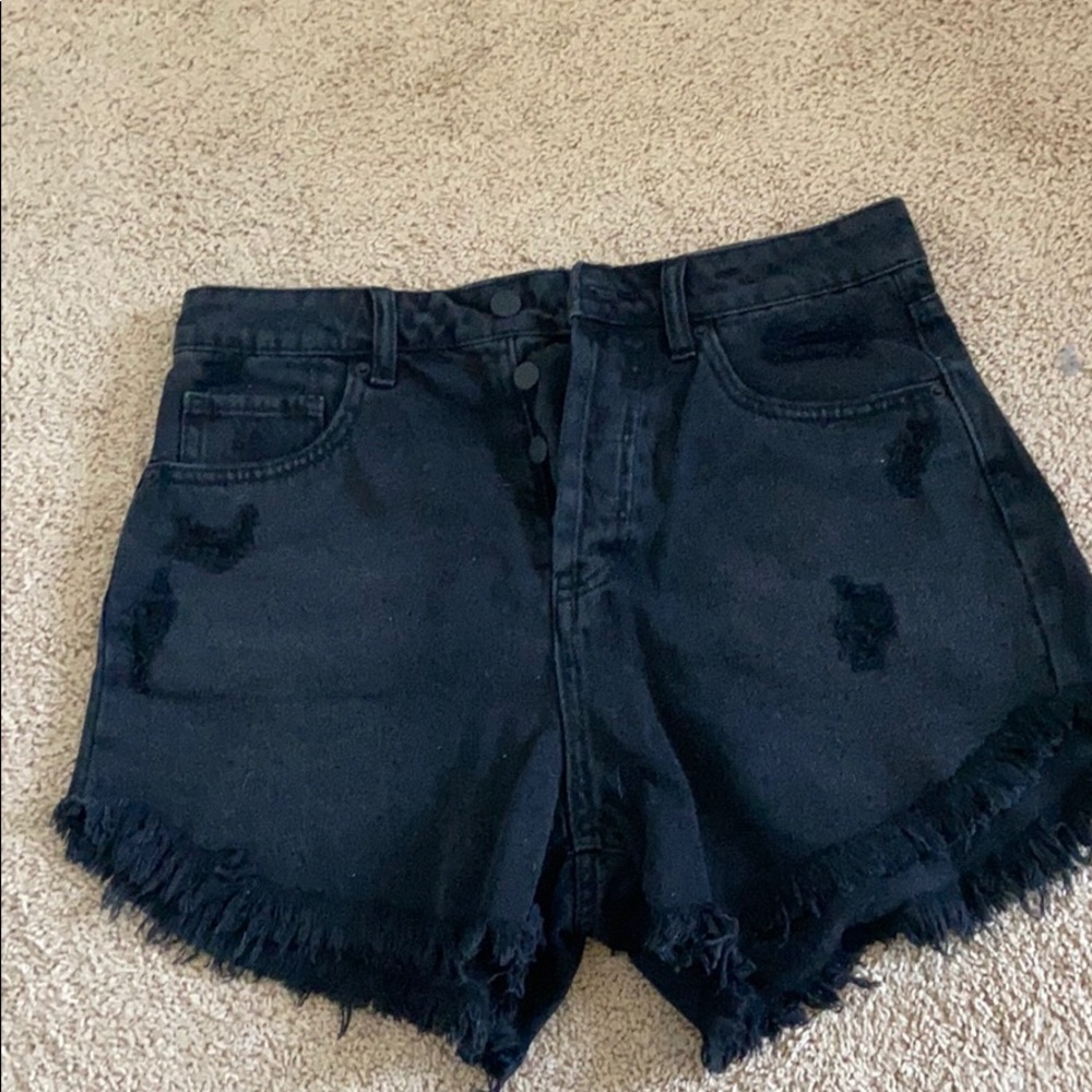 Black cutoff Jean shorts
